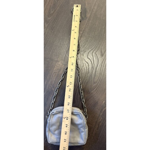 ANTIK BATIK Gray Leather Boho Fashionable Beaded Mini Bag with Chain Strap - Picture 6 of 11